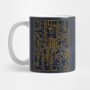 Hanover, Germany City Map Typography - Gold Art Deco Mug